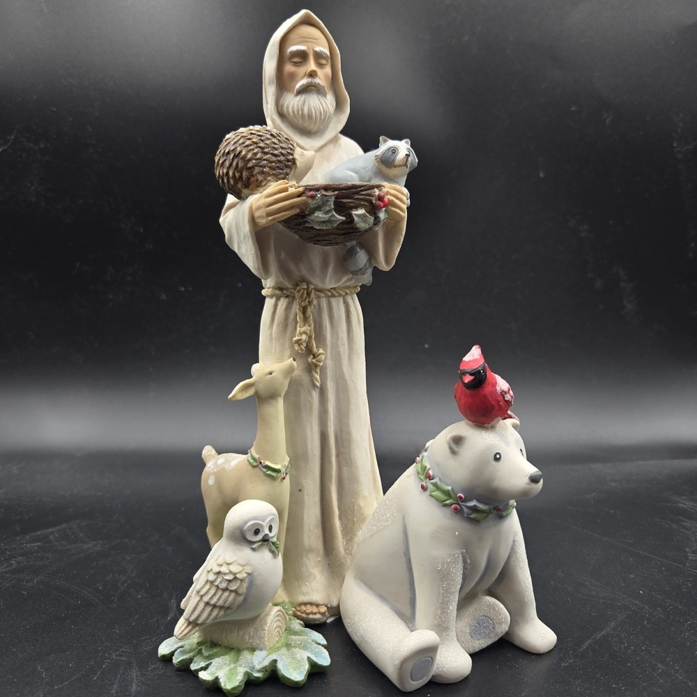 St. Francis & Animals Figurine Grasslands Roads Gifts of Glory 9" Bear Owl Deer